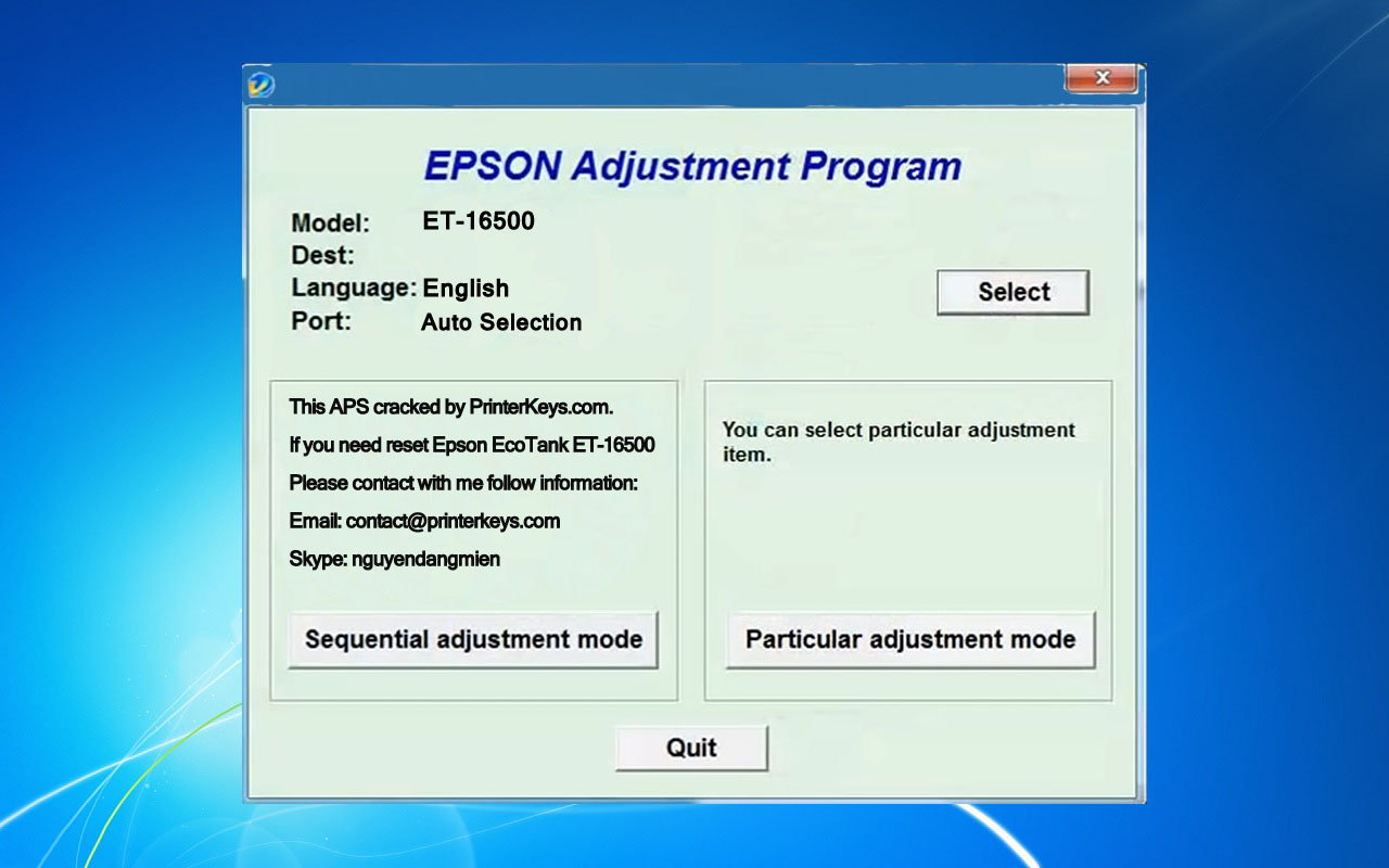 Epson ET-16500 Adjustment Program