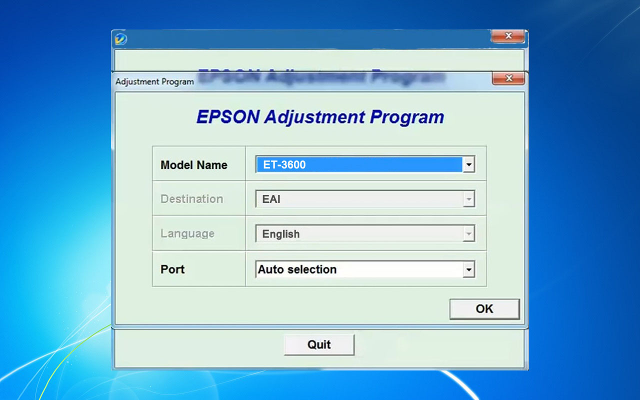 Epson ET-3600 Adjustment Program