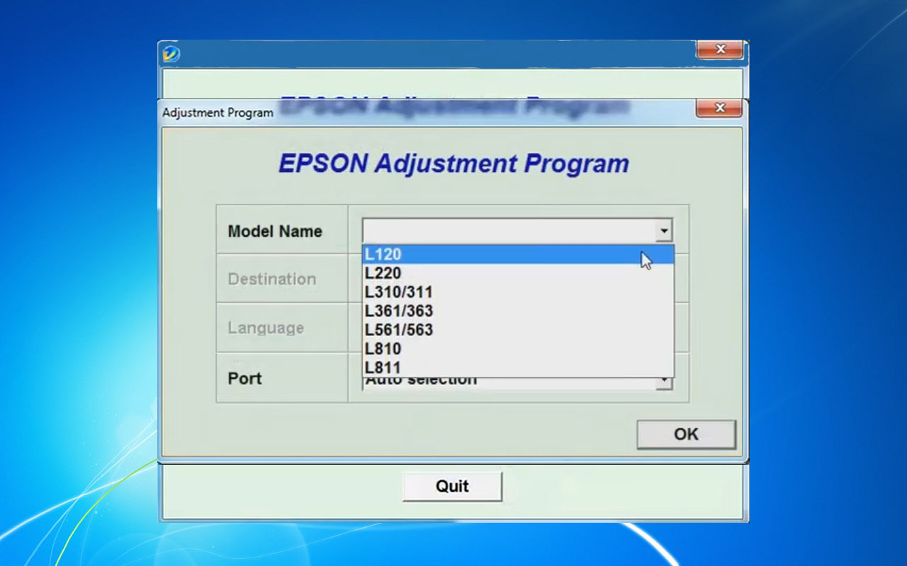 Epson L120 Adjustment Program