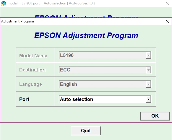 Epson L5190 Adjustment Program