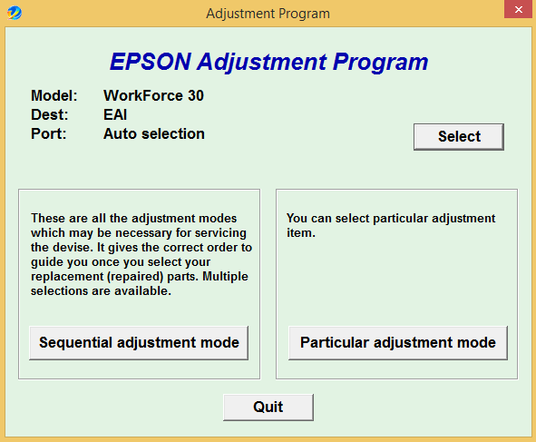 Epson WF-30 Adjustment Program